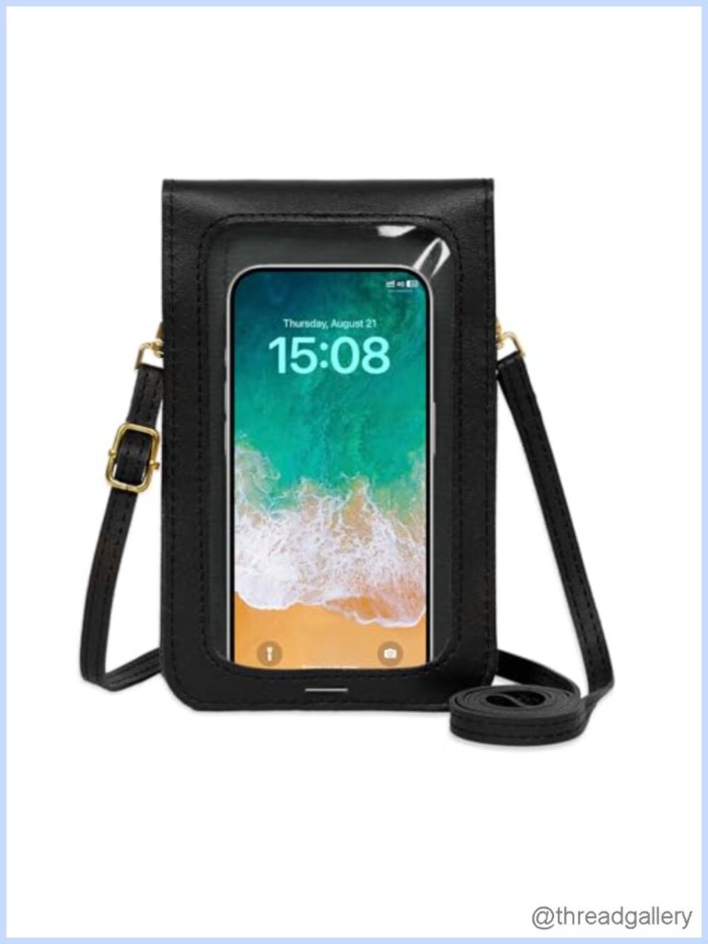 Small Crossbody Phone Bag PU Leather Adjustable Strap Travel Purse